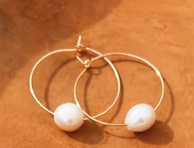 Gloria Pearl Hoops