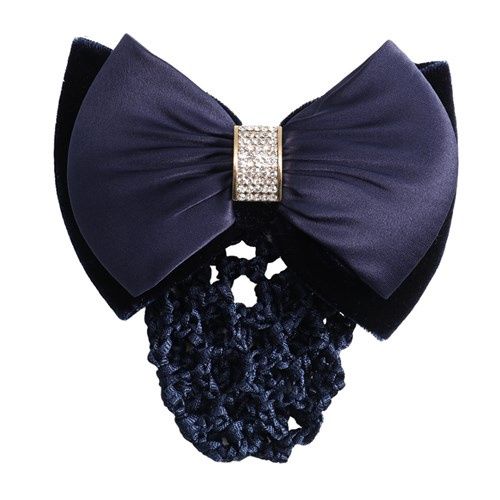 Huntington Crystal Row Show Bow - Navy