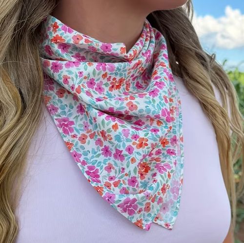 Ditsy Pink Floral Scarf