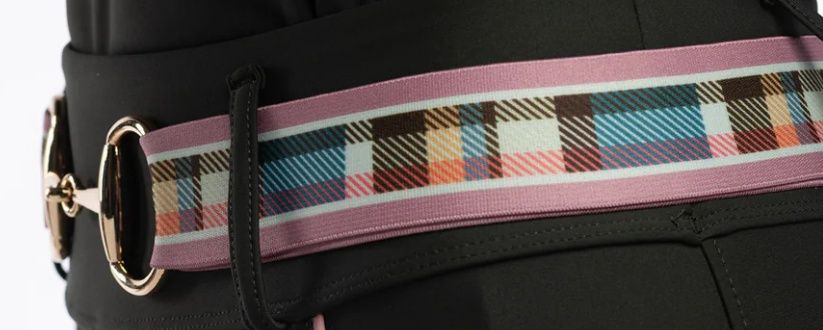 Snaffle Bit Belt - Clara Khaki and Tartan