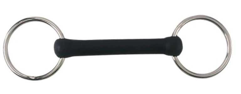 Loose Ring Snaffle Bit w/Flexible Rubber Mullen Mouth