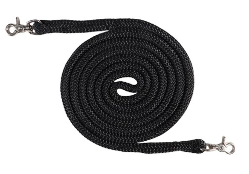 Fort Worth Guy McLean Roper Rein w/Clips - Black 5'