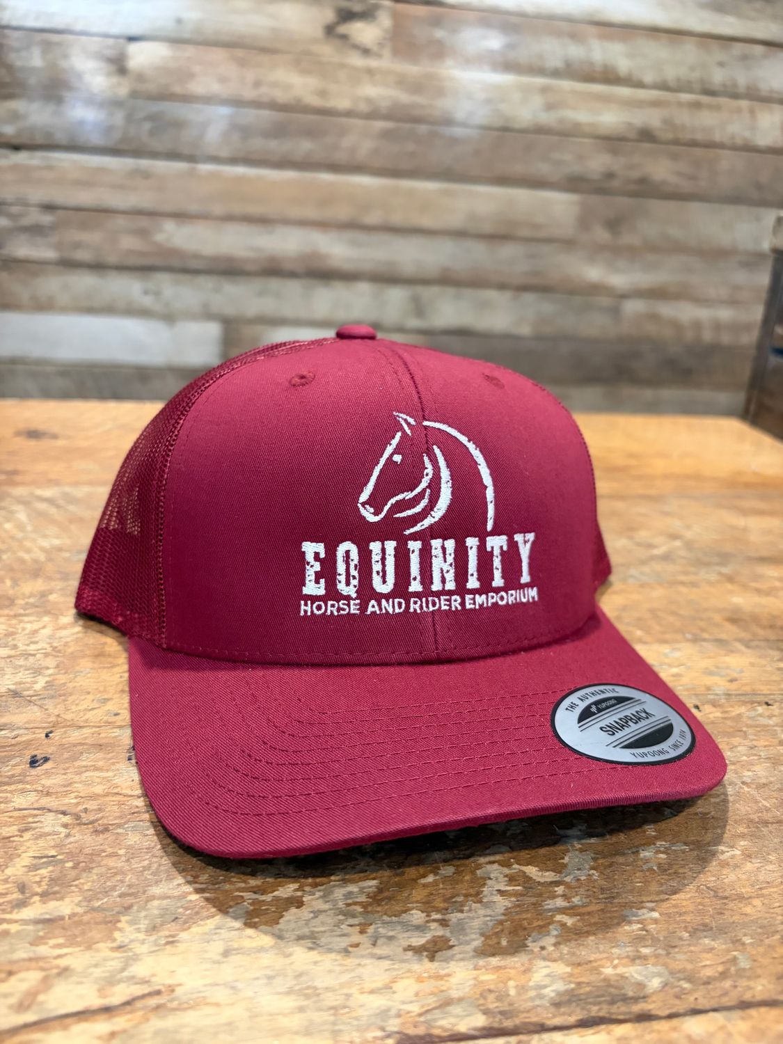 Equinity Retro Trucker Cap - Maroon (Stacker Logo)