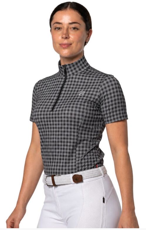 Aleysa · Black Grey Technical Riding Shirt Short Sleeve
