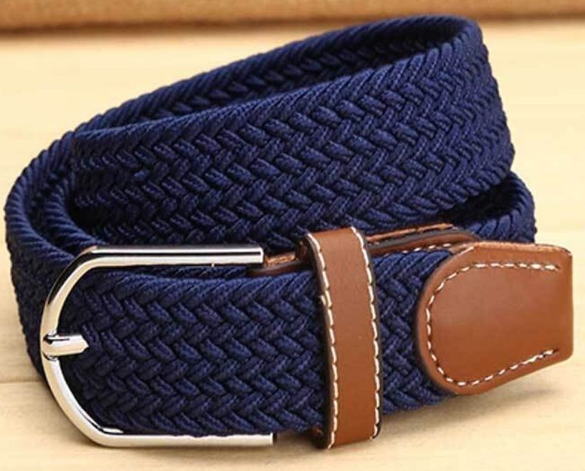 Ladies Braided Horse Riding Belt - Navy