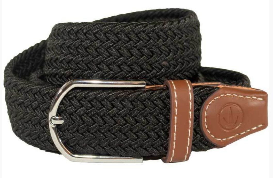 Ladies Stretch Braided Horse Riding Belt - Black