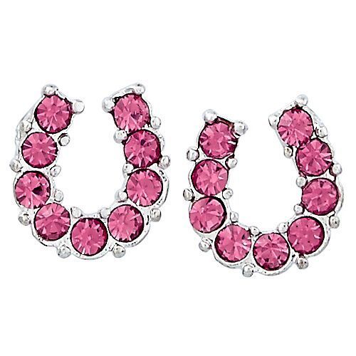 Brigalow Earings Rhinestone Horseshoe - Gift Boxed, Colour: Pink