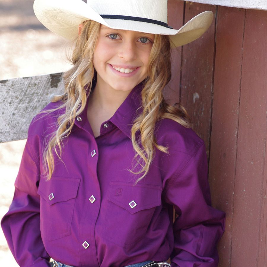 Brigalow Girls 100% Cotton Single Colour Shirts