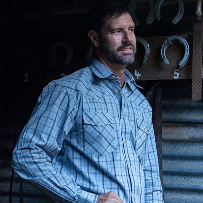 Brigalow- Mens "Creswick" Blue/Grey Cotton Check Shirt