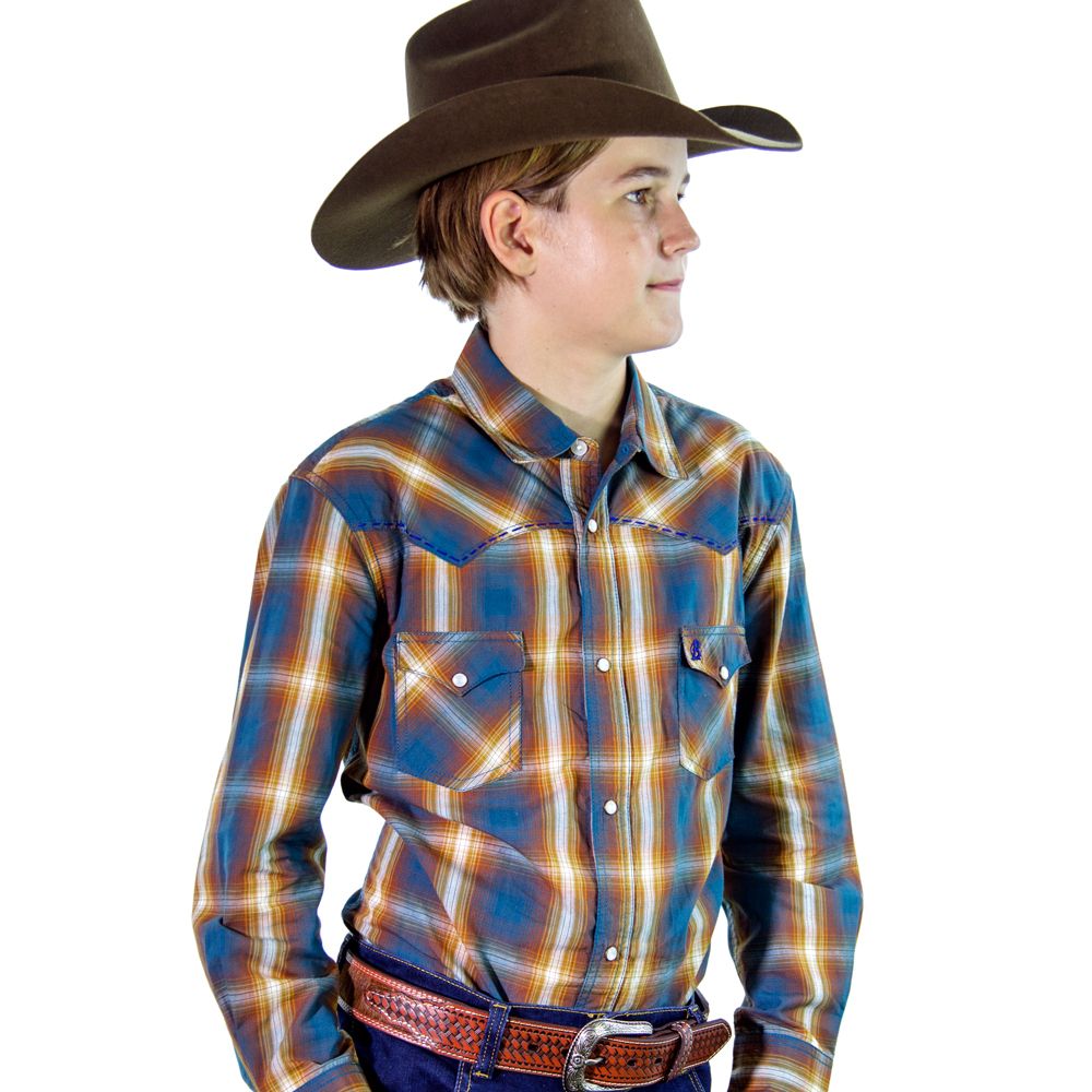 Brigalow- Boys 100% Cotton Brown Check Shirt