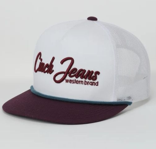 Cinch White/Maroon Cap