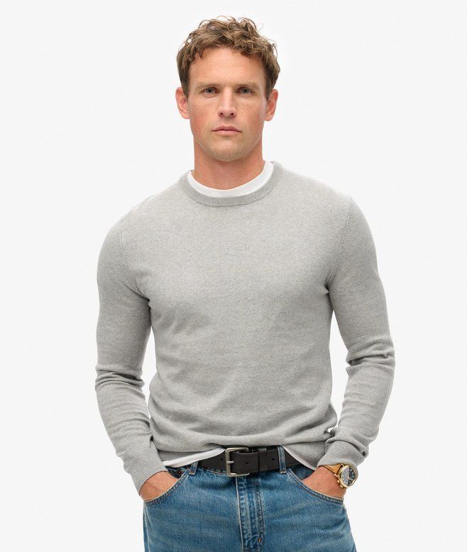 Superdry Jumper Cotton/Cashmere Fog Grey Marle