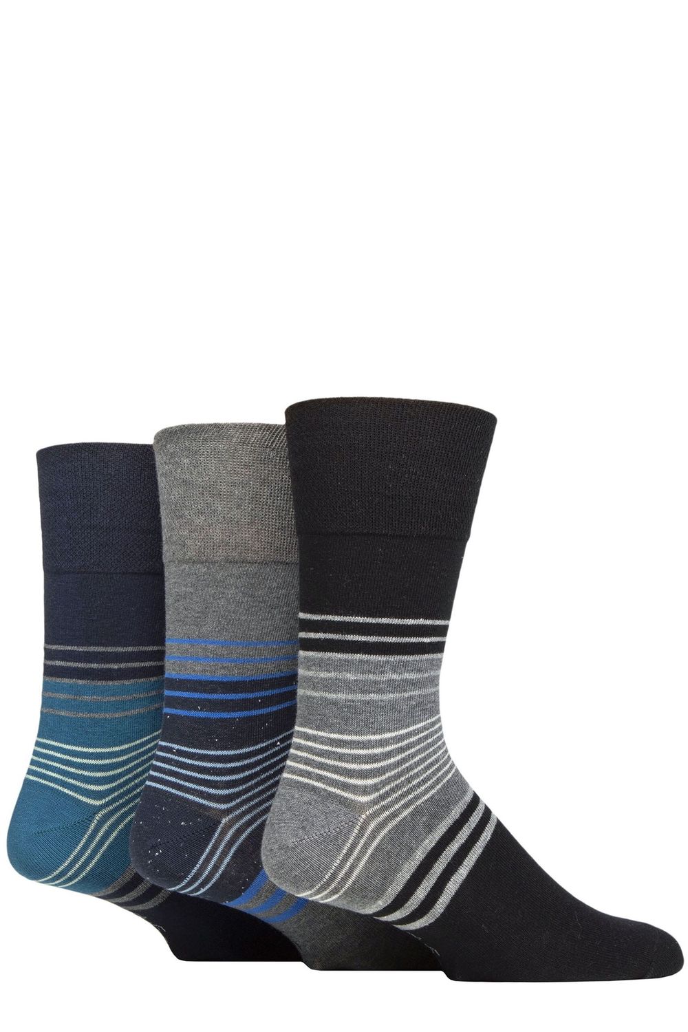 Gentle Grip 3pack modern stripe navy 6-11