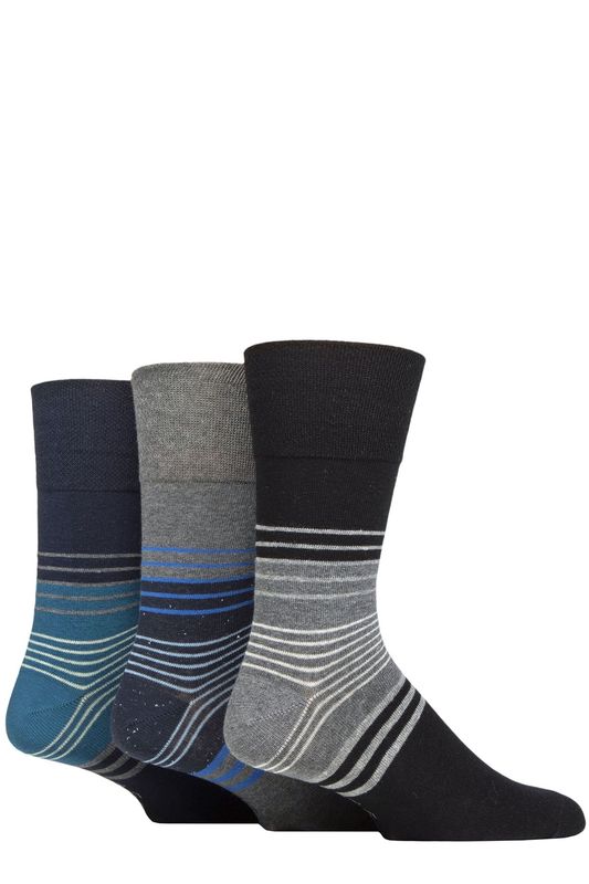 Gentle Grip 3pack modern stripe navy 6-11