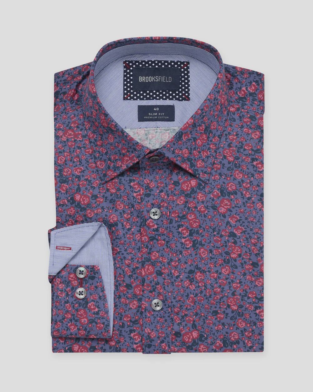 Brooksfield L/S Shirt BFC2568 Dark Mauve