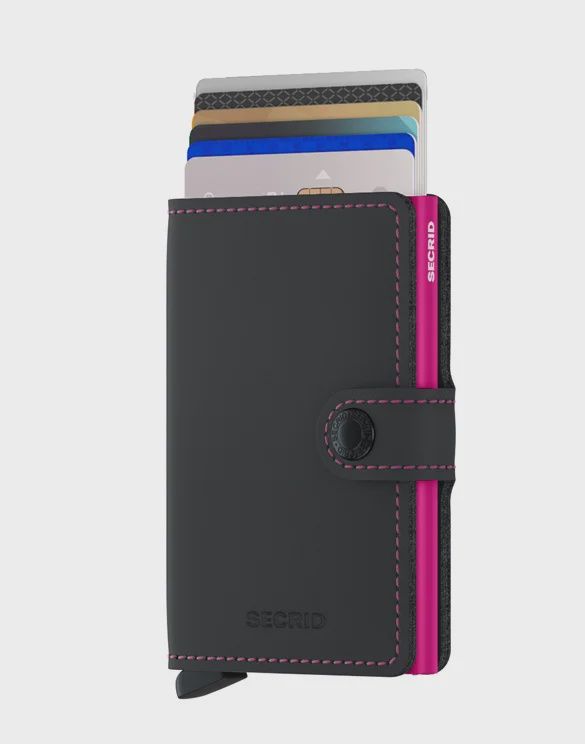 Secrid Miniwallet Matte Black &amp; Fuchsia