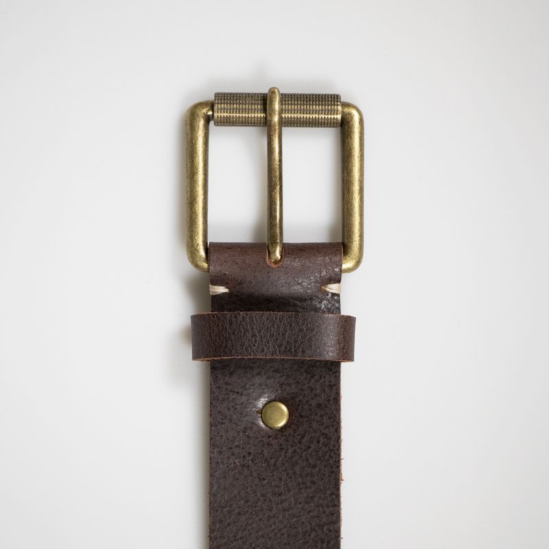 Parisian Belt Wide Leather Work Brown