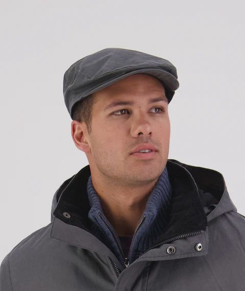 Swanndri Flat Cap Birmingham Oilskin Charcoal