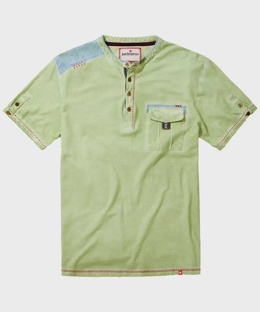 Joe Brown Tee Henley Green