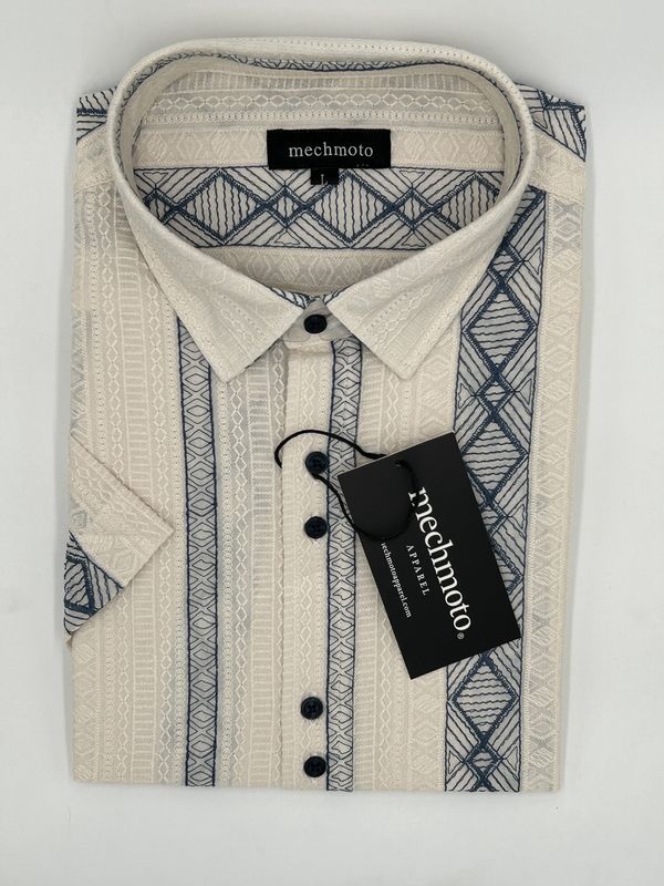 Mechmoto S/S 119 Textured Off White Stripe