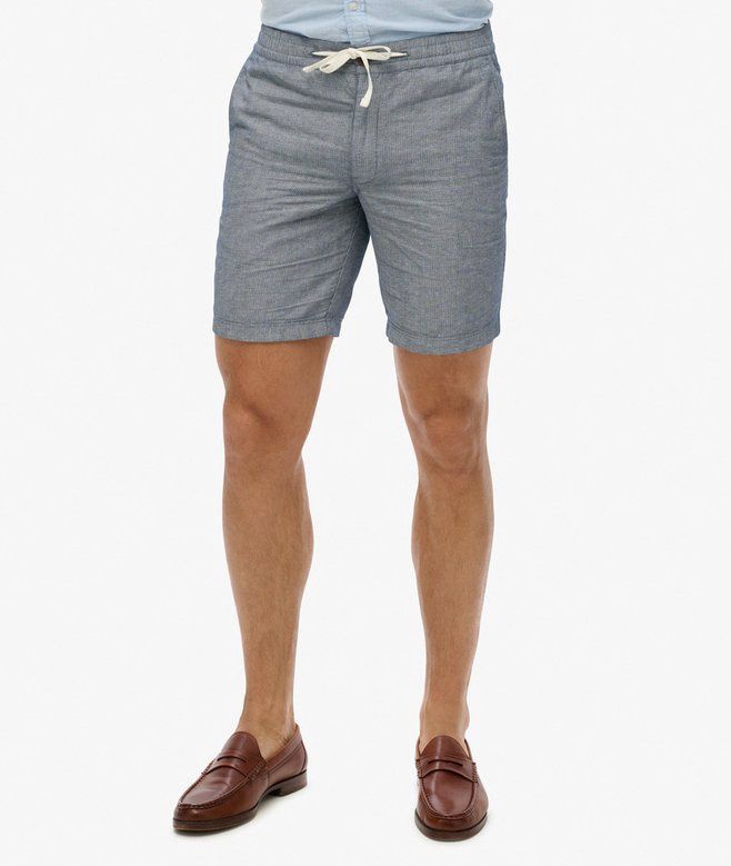 Superdry Shorts Linen Navy Stripe