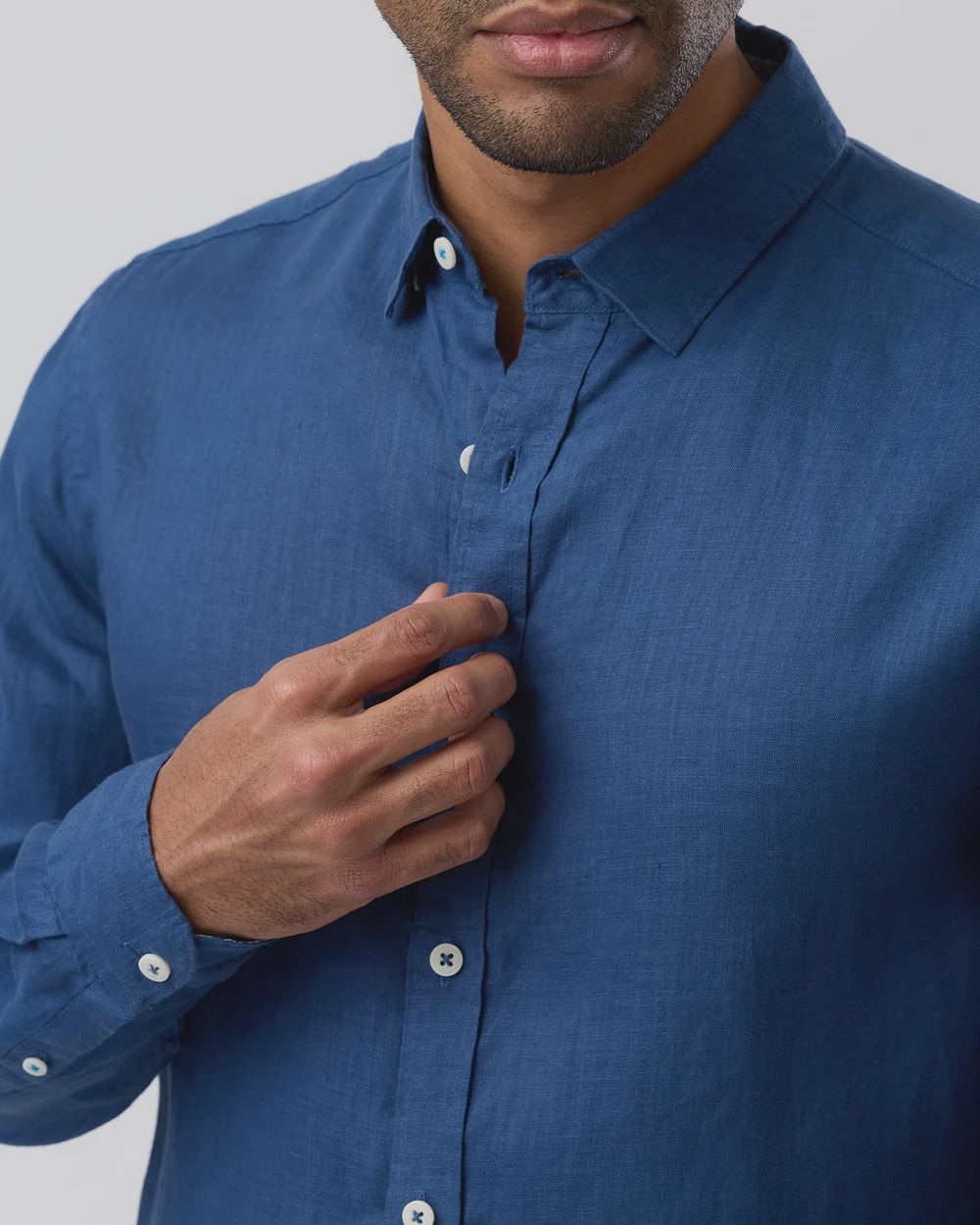 Brooksfield L/S 1156 Linen Indigo