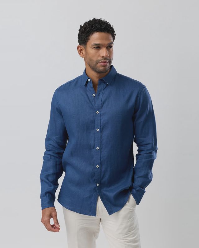 Brooksfield L/S 1156 Linen Indigo