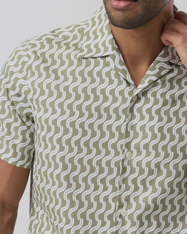 Brooksfield S/S 1155 Camp Collar Sage