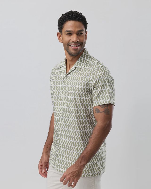 Brooksfield S/S 1155 Camp Collar Sage
