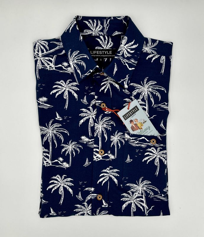 Lifestyle S/S 4511 Palms Blue