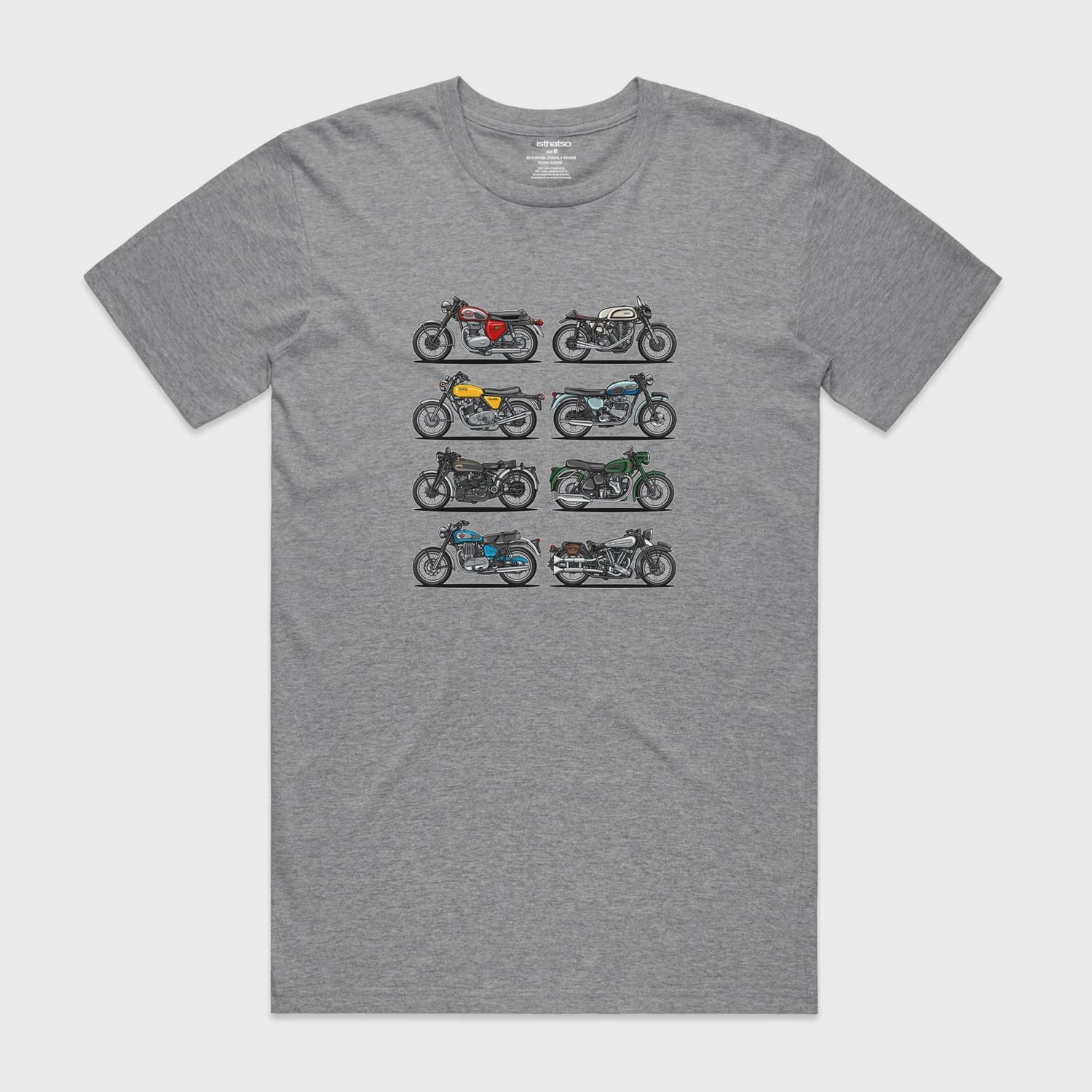 Is That So Tee Vintage Motorcycles Grey Marle