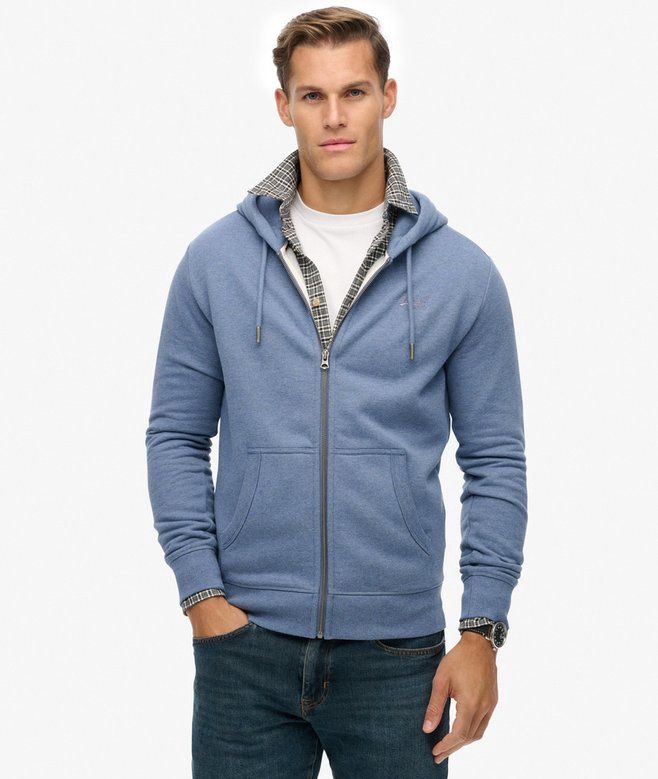 Superdry Zip Hoodie Essential Blue Marle