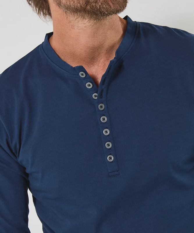 Joe Browns L/S Tee Distinctive Henley Navy