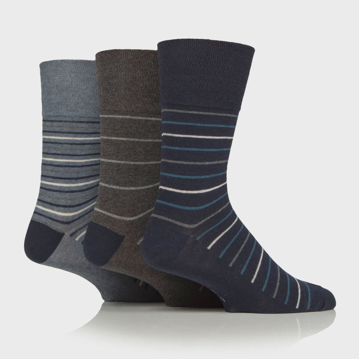 Gentle Grip 3 Pack Casual Pinstripe