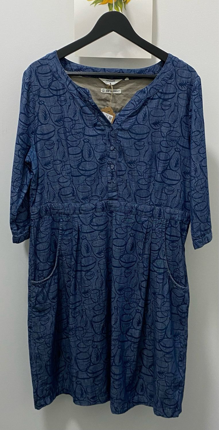SEASALT cotton dress 35th Birthday size 16 UK