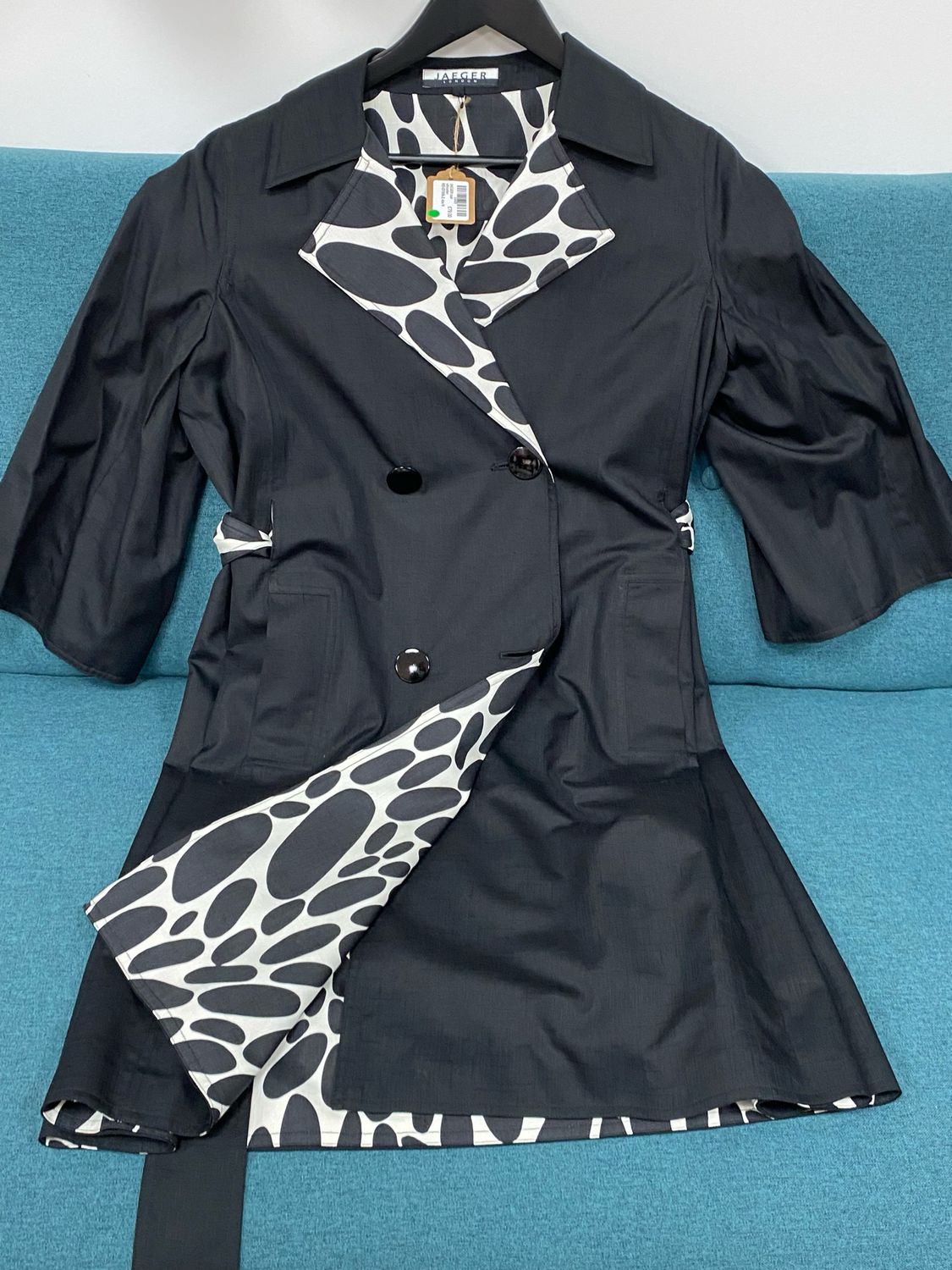 JAEGER coat silk/cotton REVERSIBLE size M