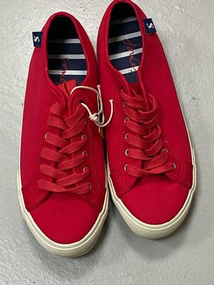 JOULES red canvas coastal pumps size 5 UK