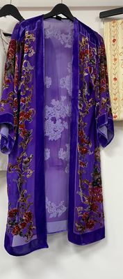 Raised velvet chiffon cover / kaftan silk / viscose size M
