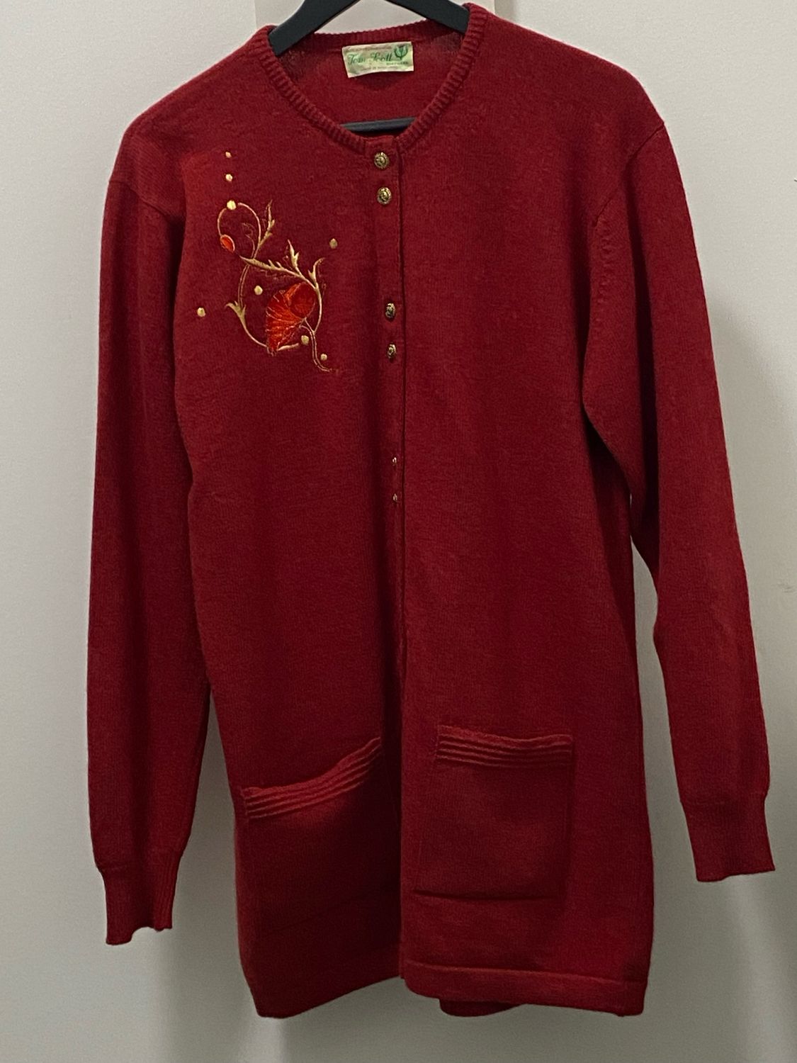 vintage Tim Scott 100% lambswool cardigan size L / XL