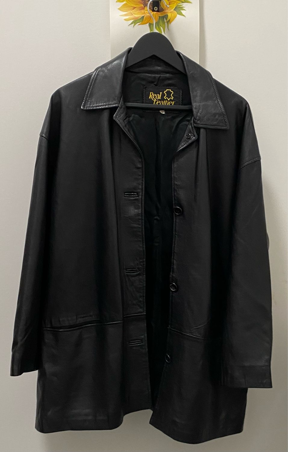 vintage ladies REAL Leather jacket size M/ oversized