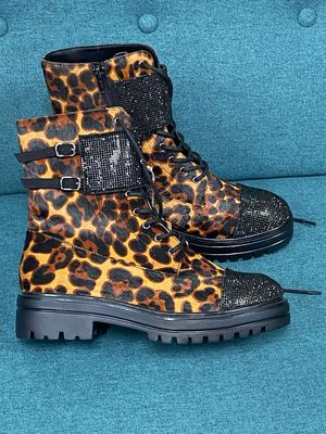 DUNE boots leopard print pony hair size  8 UK (41)