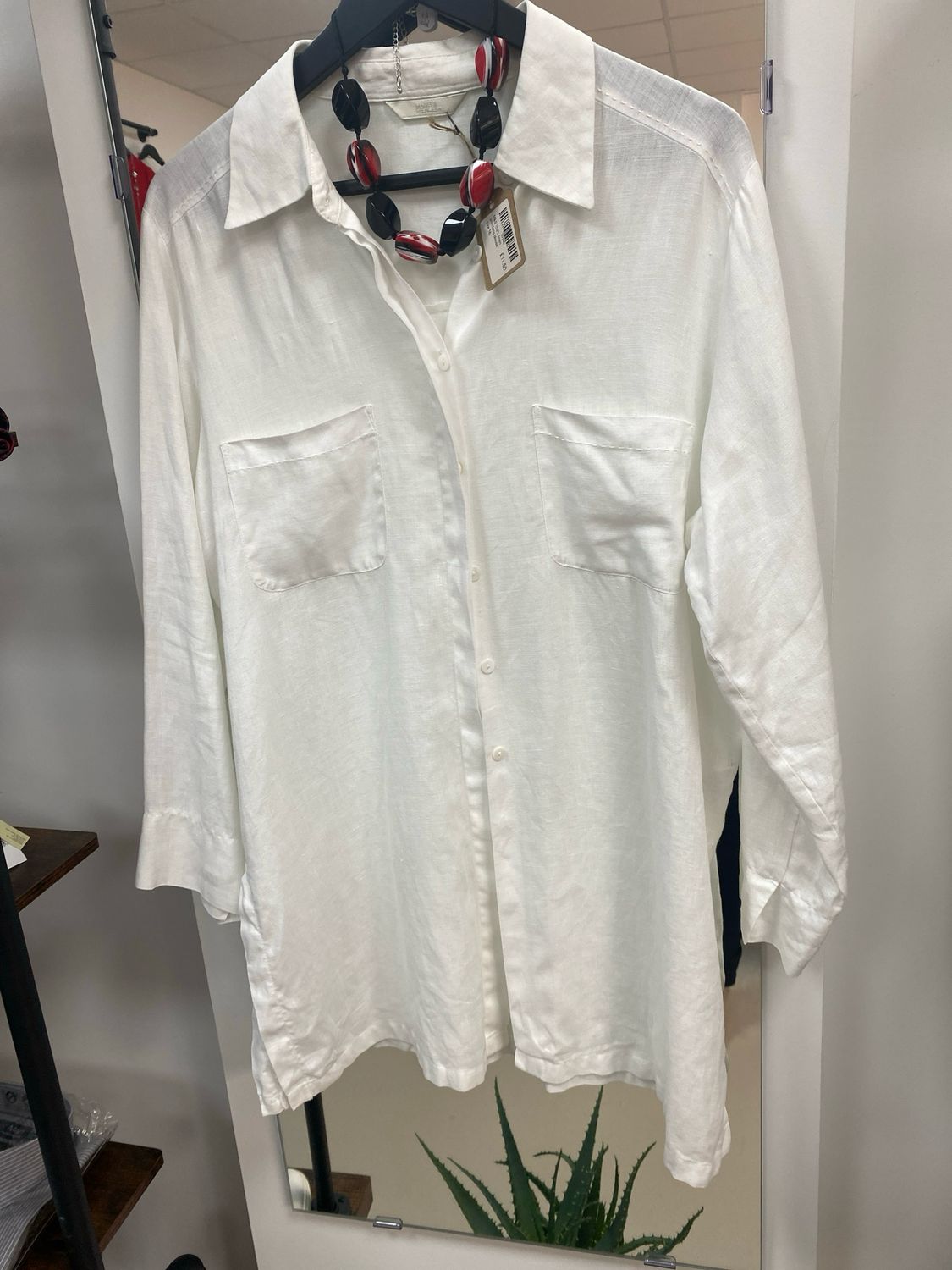 M&amp;S 100% linen shirt long blouse size 18 UK