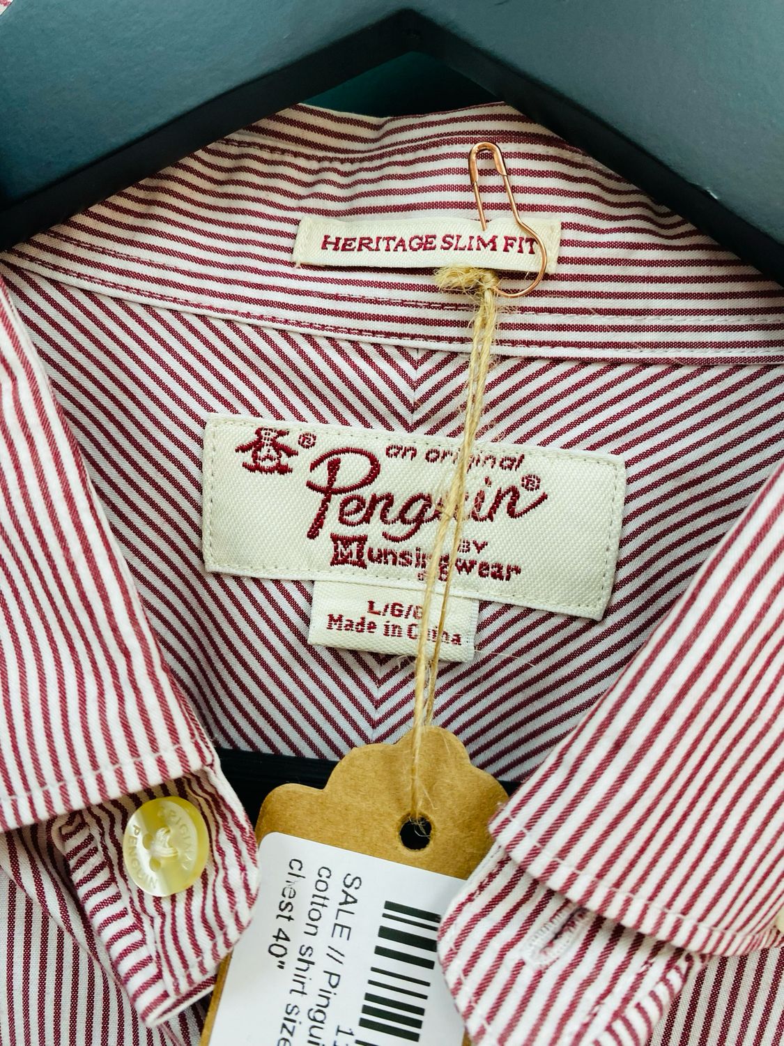 SALE // Pinguin cotton shirt size M/L chest 40&quot;