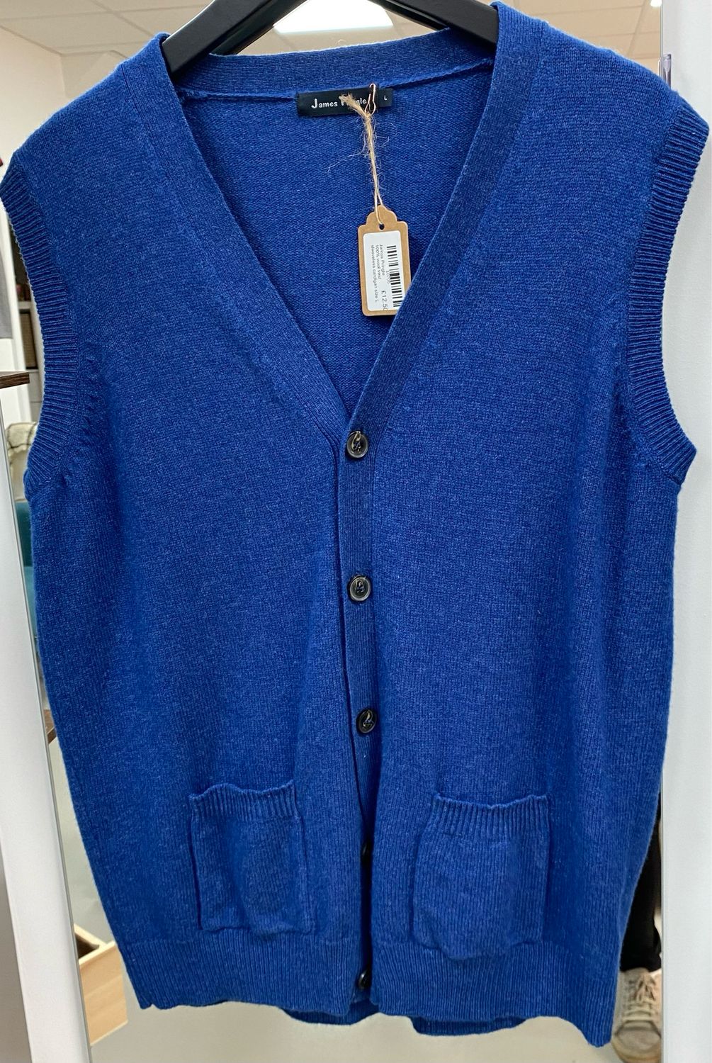 James Pringle 100% wool vest sleeveless cardigan size L