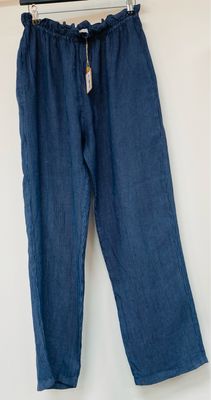 SUZY D London 100% linen trousers size L