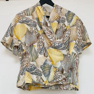 vintage 100% silk blouse size M approx.
