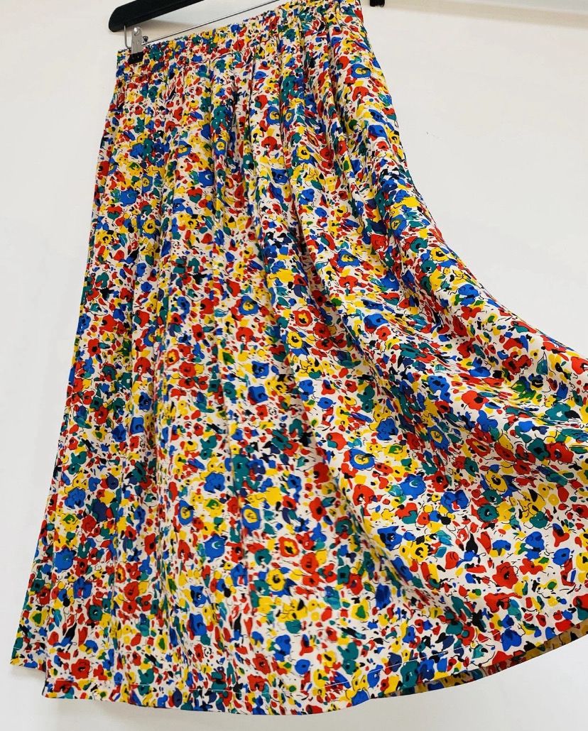 vintage PATRA pure silk skirt size M