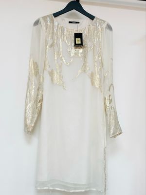 OASIS metallic chiffon dress size 12 UK
