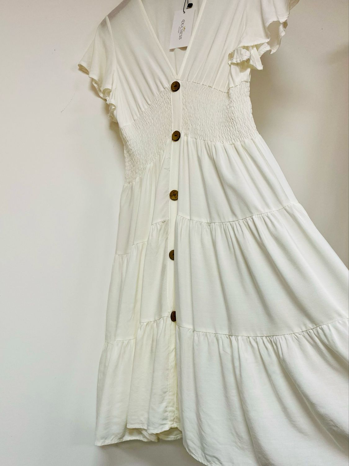 DUCHESS cream viscose dress size 10 UK