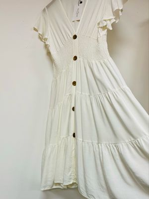 DUCHESS cream viscose dress size 10 UK